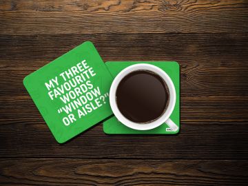 WINDOW OR AISLE COASTERS - PACK OF 4