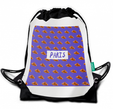 LOVE OF FOOD-PARIS DRAWSTRING BAG