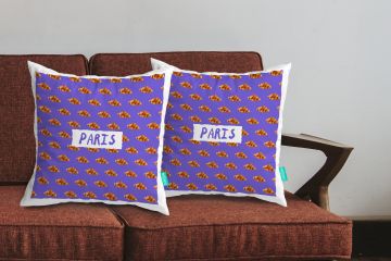 LOVE OF FOOD-PARIS CUSHION COVERS - PACK OF 2