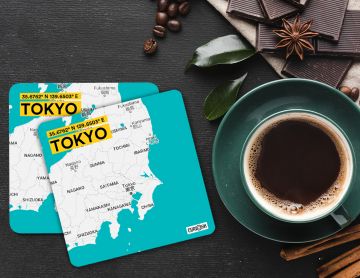 TOKYO-MAP COASTERS - PACK OF 4