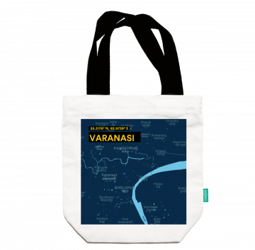 VARANASI-MAP TOTE BAG