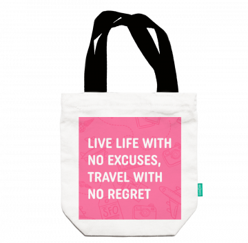 TRAVEL WITH NO REGRET TOTE BAG